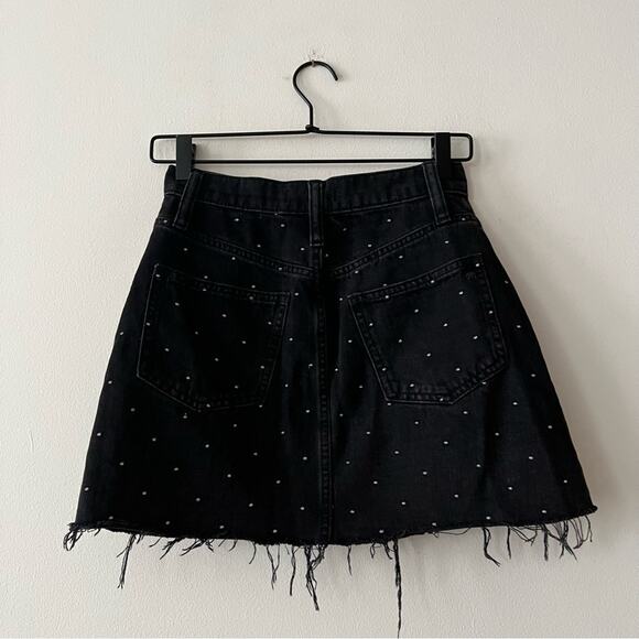 Madewell Rigid Denim A-Line Mini Skirt: Metallic Dots Edition - Picture 4 of 6